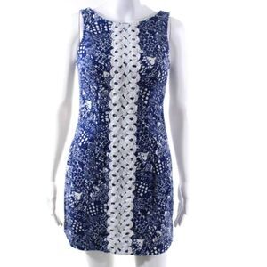 Lilly Pulitzer for Target Womens Fish Print Sleeveless Dress Blue White Size 2